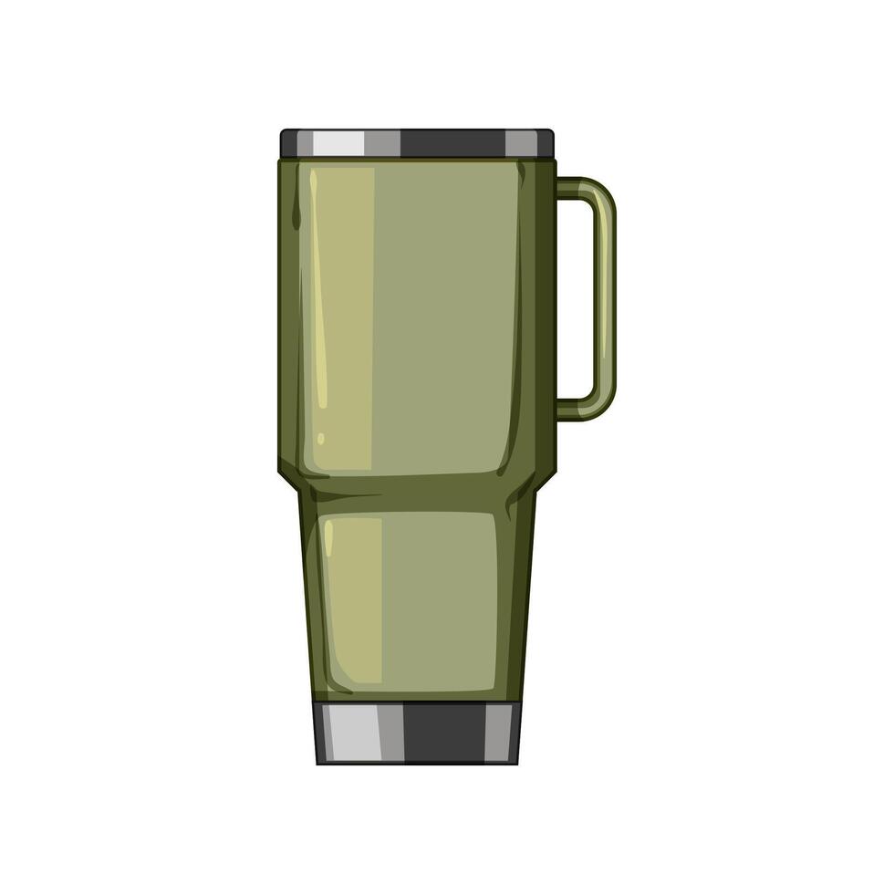 Flasche Thermosflasche Tasse Karikatur Vektor Illustration