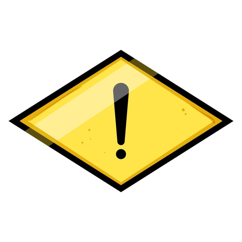 säkerhet gul varning tecken tecknad serie vektor illustration