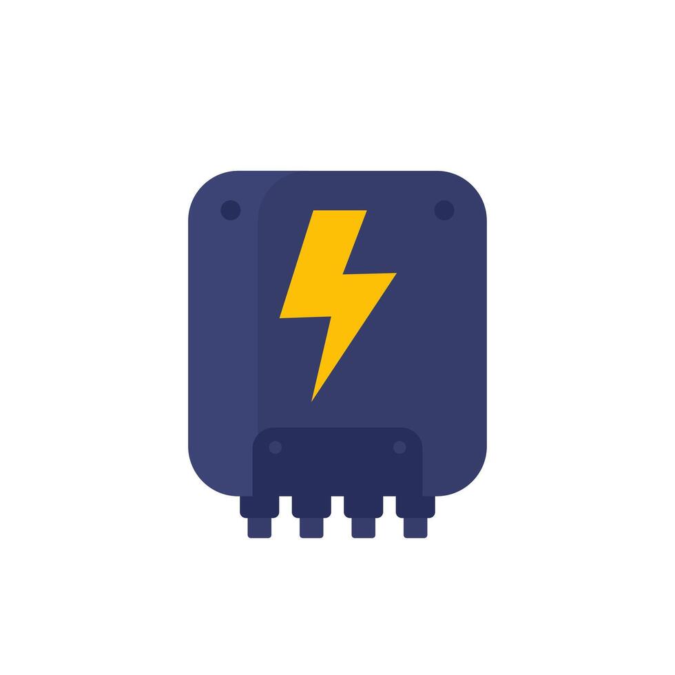 elektrisch Leistung Steuerung Box Symbol, eben Design vektor