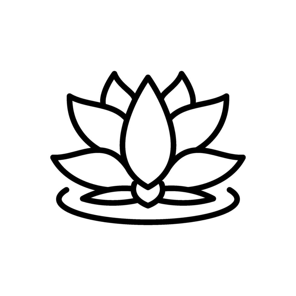 Lotus Blume Symbol Vektor im Linie Stil