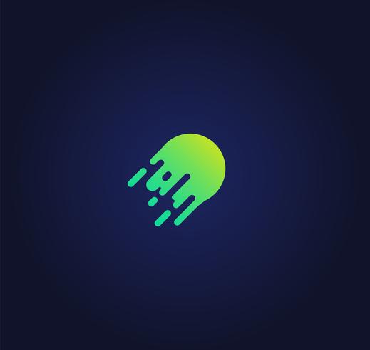 Stilfull färgglad hastighet boll ikon, vektor illustration