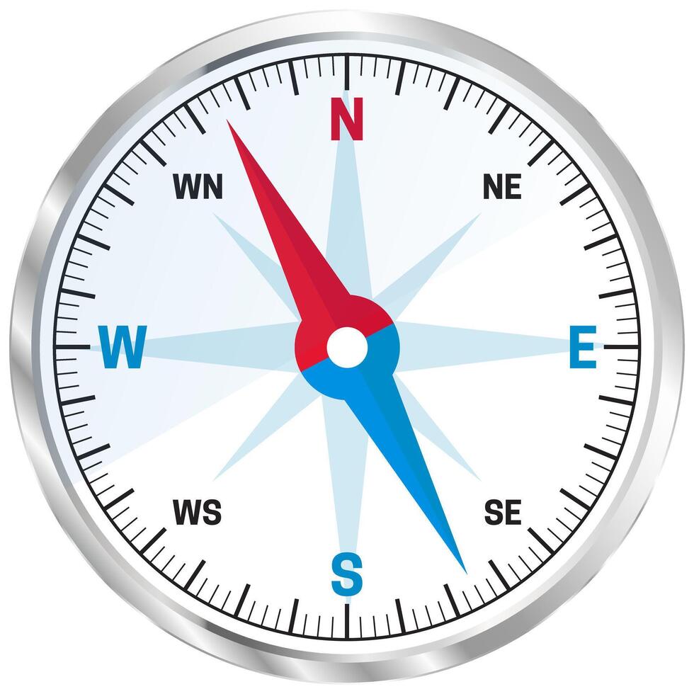 silver- kompass illustration isolerat på vit bakgrund vektor