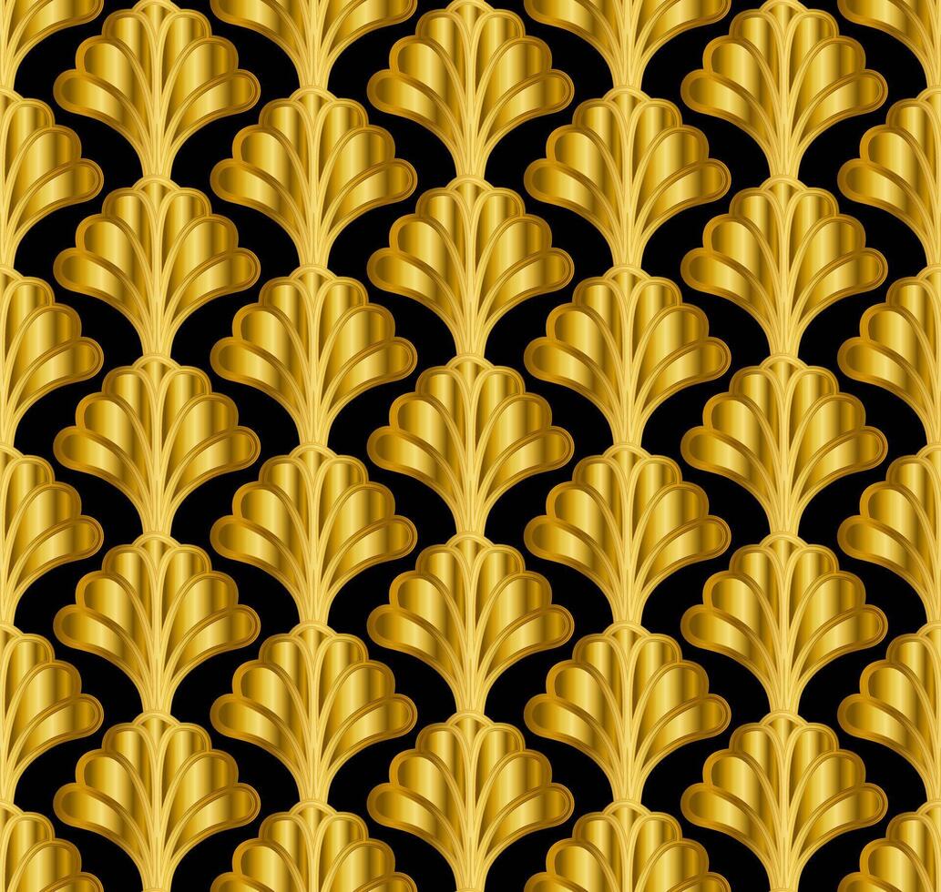 Gold Kunst Deko großartig Gatsby Stil nahtlos wiederholen Muster Hintergrund vektor