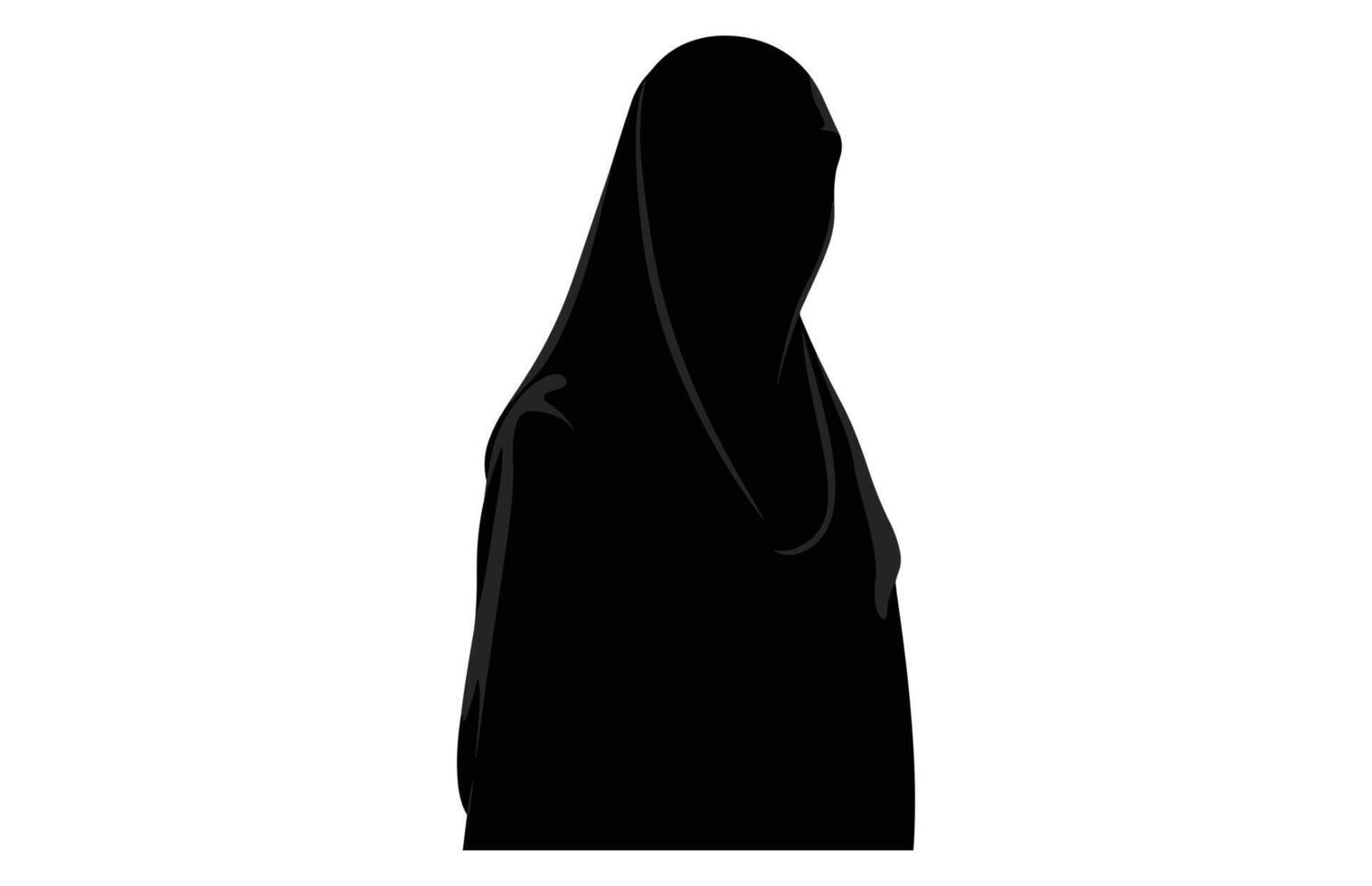 muslim kvinna i hijab mode silhuett, kvinna hijab silhuett vektor design