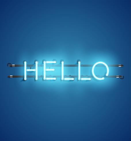 Neon realistiskt ord för reklam, vektor illustration