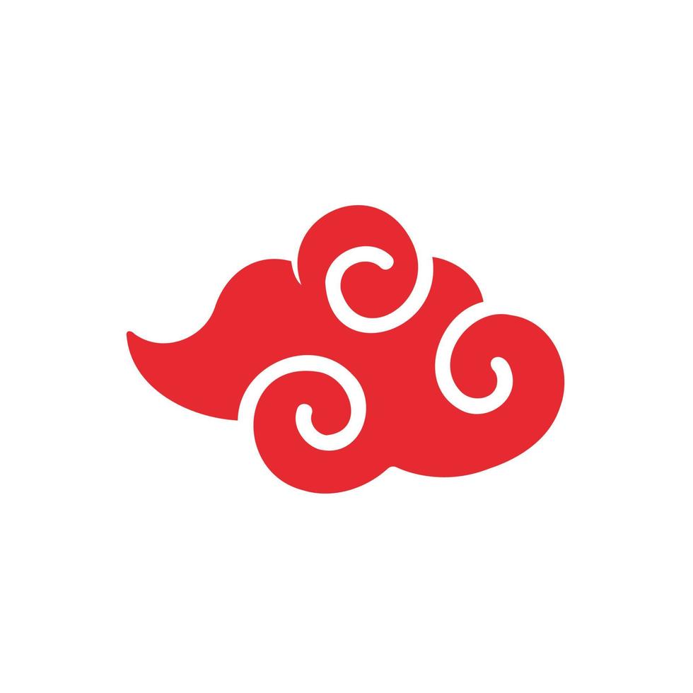 chinesisches rotes wolkenelement zum dekorieren des chinesischen neujahrs vektor