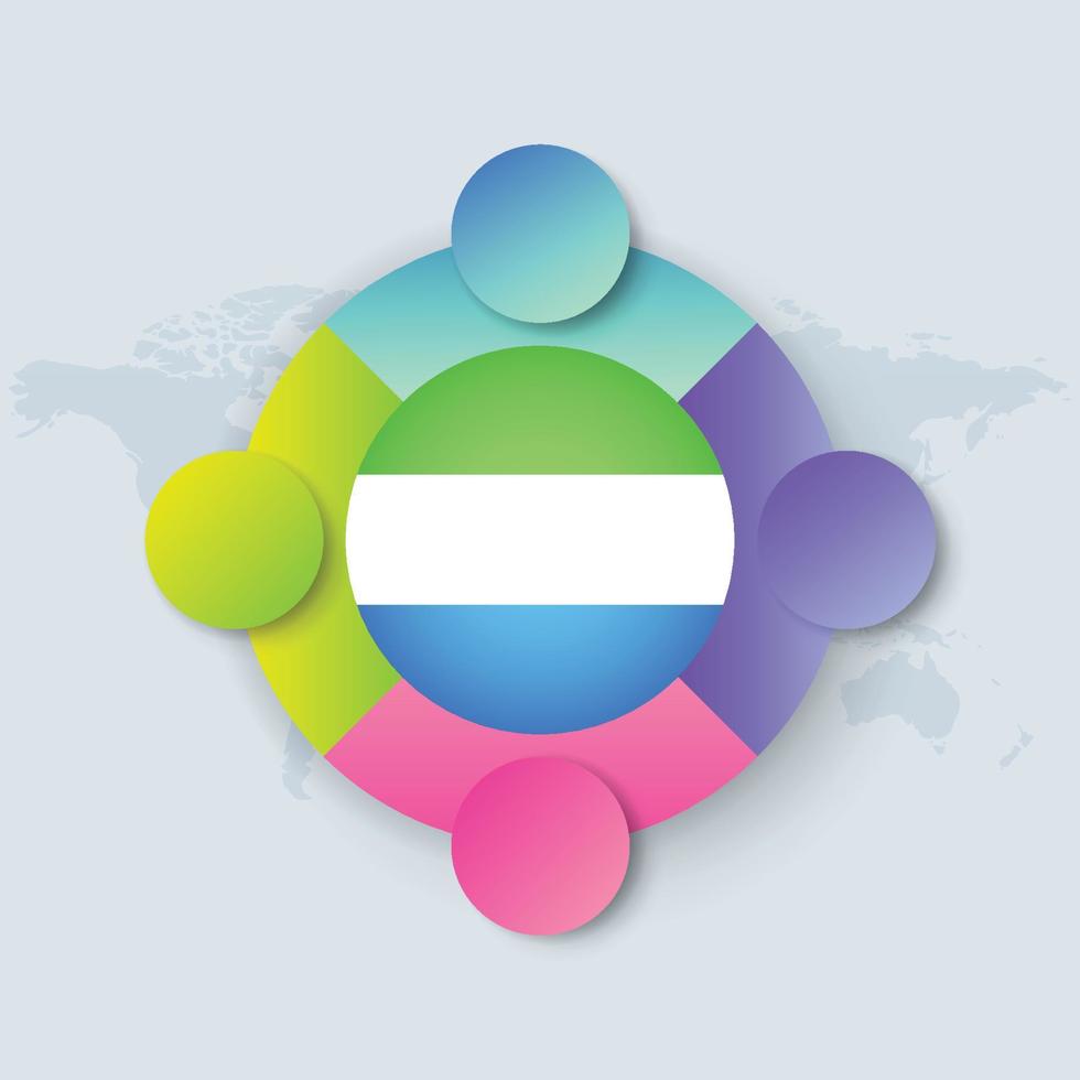 sierra leone flagga med infographic design isolerad på världskartan vektor