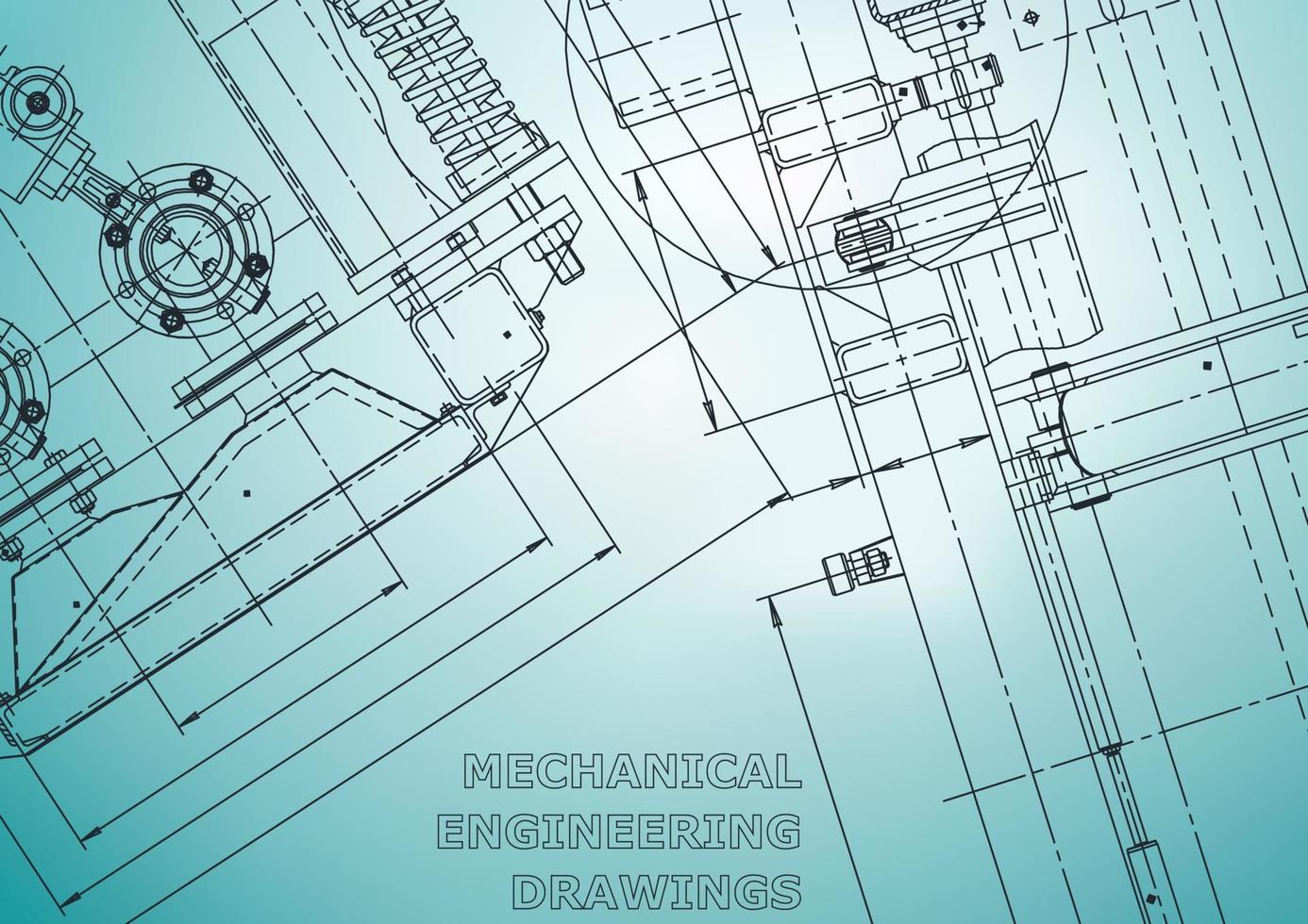 Computergestützte Konstruktionssysteme. technische Illustrationen, Hintergründe. Maschinenbau Zeichnung. Maschinenbauindustrie. Instrumentenbauzeichnungen vektor