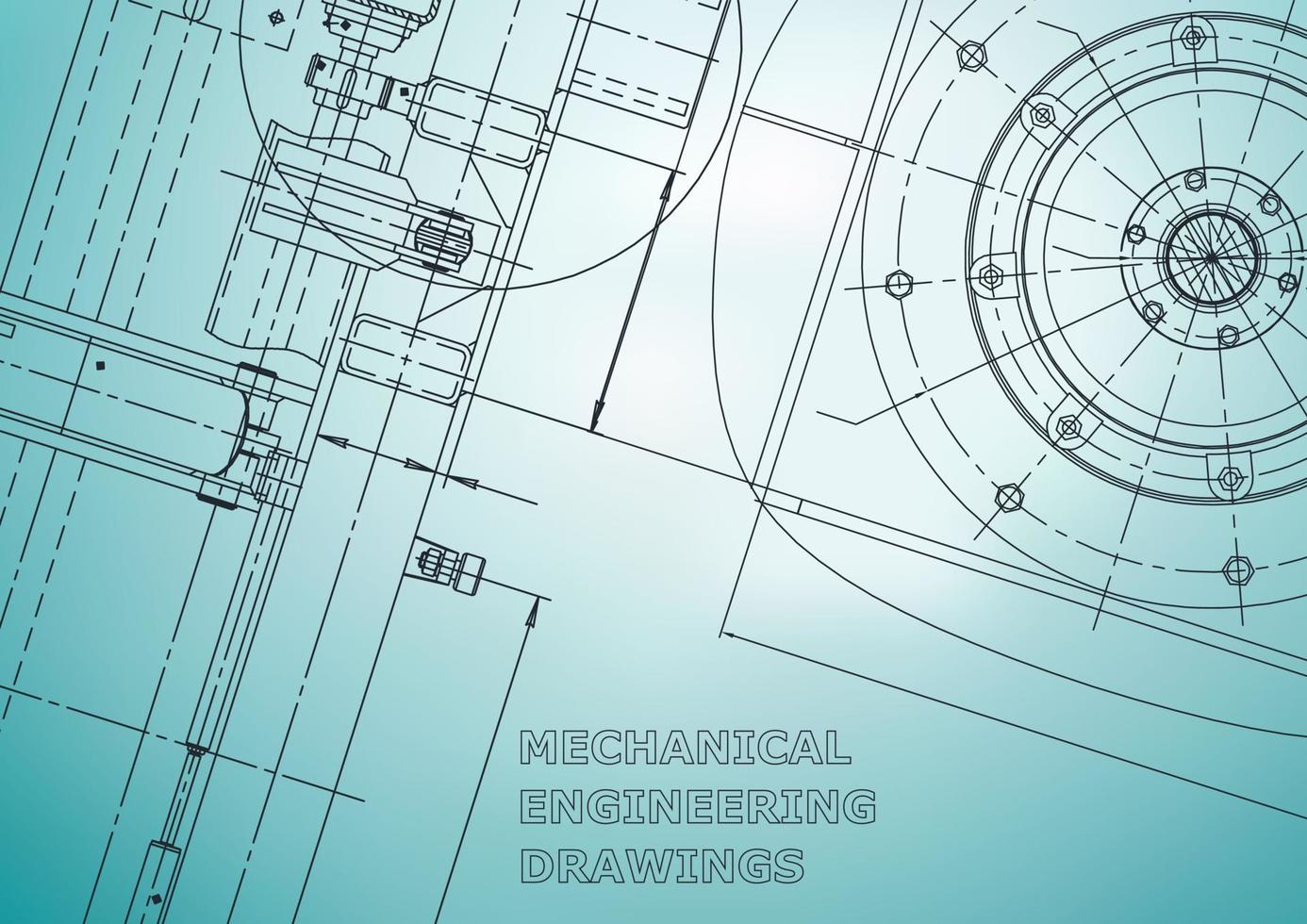 Entwurf. Vektor-Engineering-Illustration. Abdeckung, Flyer, Banner, Hintergrund. Zeichnungen des Instrumentenbaus. Maschinenbau Zeichnung. technische Illustrationen vektor