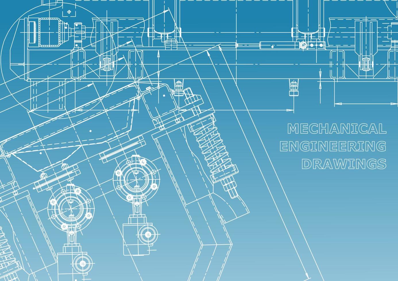 datorstödda designsystem. tekniska illustrationer, bakgrunder. maskinteknisk ritning. maskinbyggande industri. ritningar för instrumenttillverkning vektor