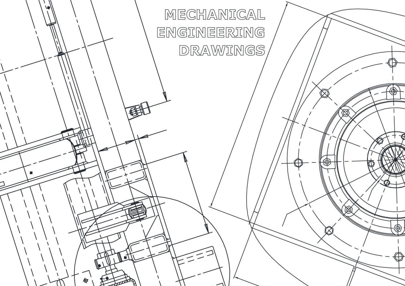 Vektor-Banner. technische Zeichnung. mechanischer Instrumentenbau vektor