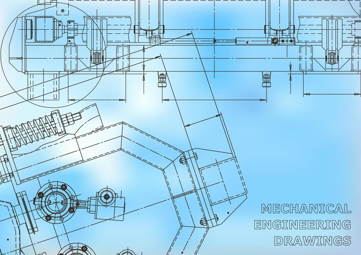 Entwurf. Vektor-Engineering-Illustration. Abdeckung, Flyer, Banner, Hintergrund. Zeichnungen des Instrumentenbaus. Maschinenbau Zeichnung. technische Illustrationen vektor