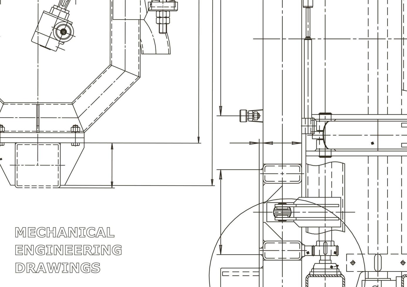 Vektor-Banner. technische Zeichnung. mechanischer Instrumentenbau vektor