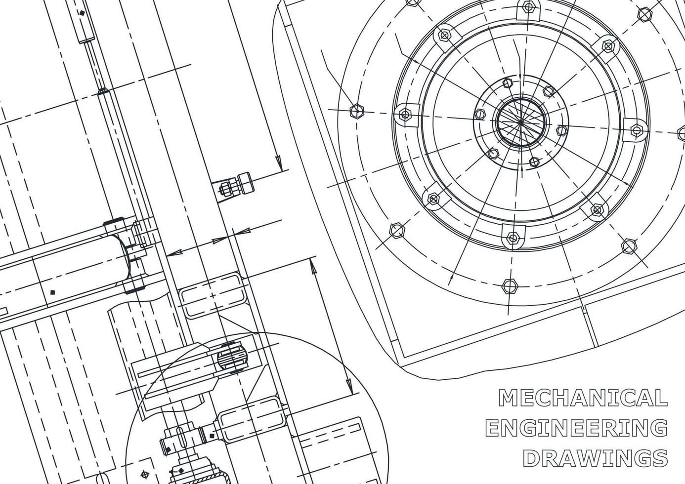 Vektor-Banner. technische Zeichnung. mechanischer Instrumentenbau vektor