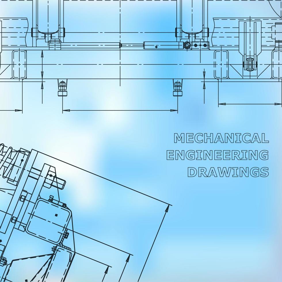 Blaupause, Skizze. Vektor-Engineering-Illustration. Cover, Flyer, Banner, Hintergrund vektor