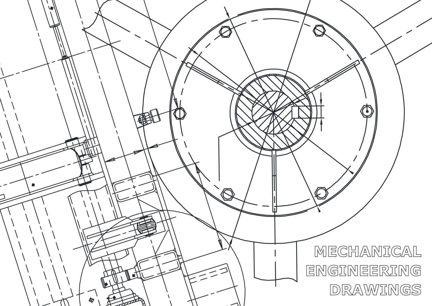 Vektor-Engineering-Illustration. Computergestützte Konstruktionssysteme. Instrumentenbau. technische Illustrationen vektor