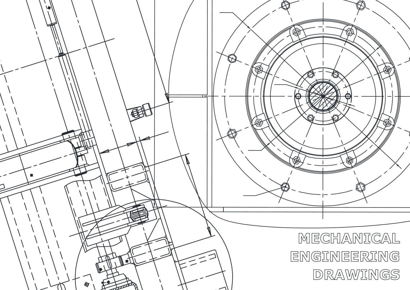 Vektor-Engineering-Illustration. Computergestützte Konstruktionssysteme. Instrumentenbau. technische Illustrationen vektor