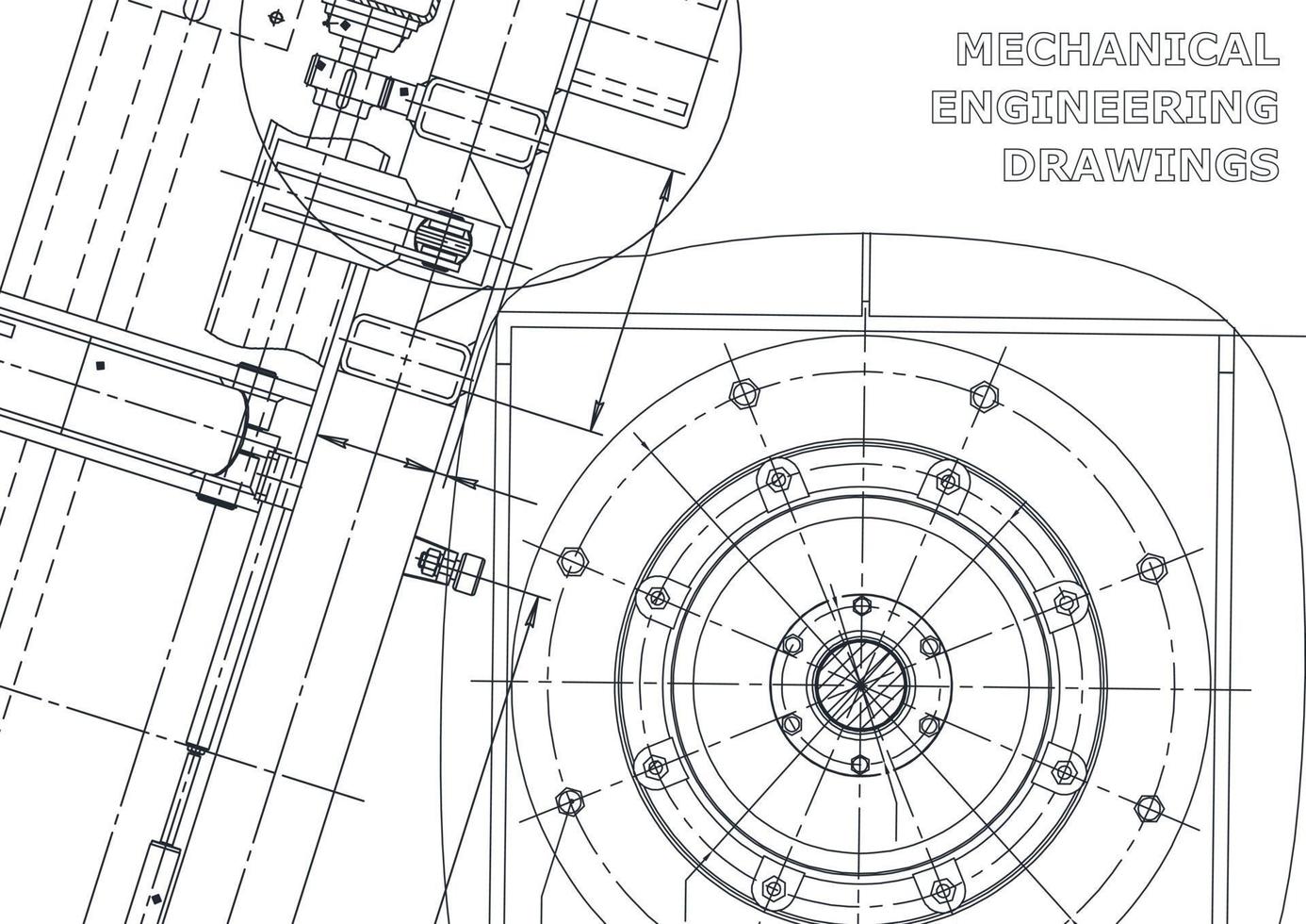 Vektor-Banner. technische Zeichnung. mechanischer Instrumentenbau vektor