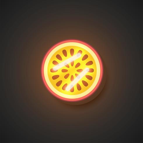 Realistisk neonfrukt, vektor illustration