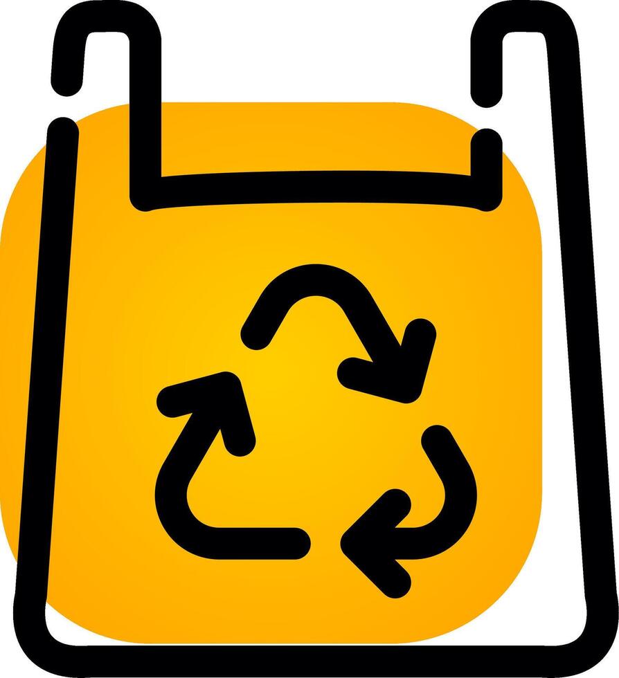 Recycling-Plastiktüte kreatives Icon-Design vektor