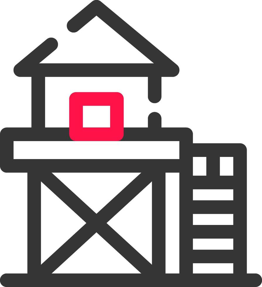 Rettungsschwimmturm kreatives Icon-Design vektor