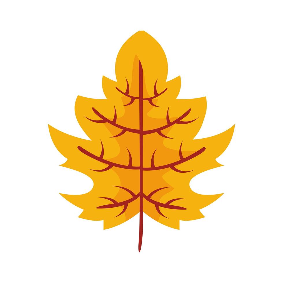 Ikone des flachen Stils des Herbstblattes mit Schwimmhäuten vektor