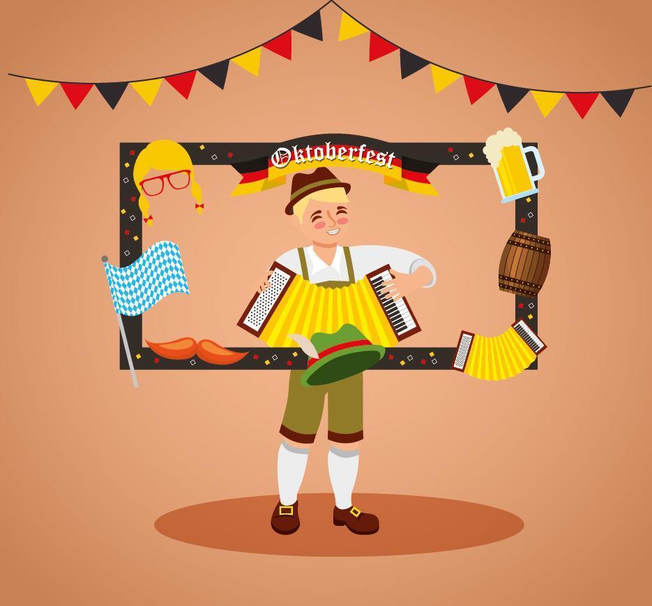 oktoberfest firande illustration, öl festival design vektor