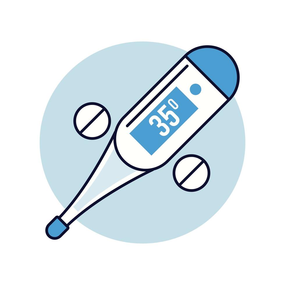 termometer mäta temperatur isolerade stilikon vektor