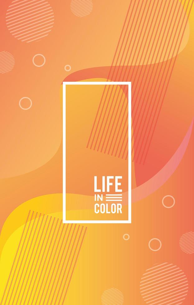 orangefarbene Wellenfarben mit Leben im farbigen abstrakten Hintergrund vektor