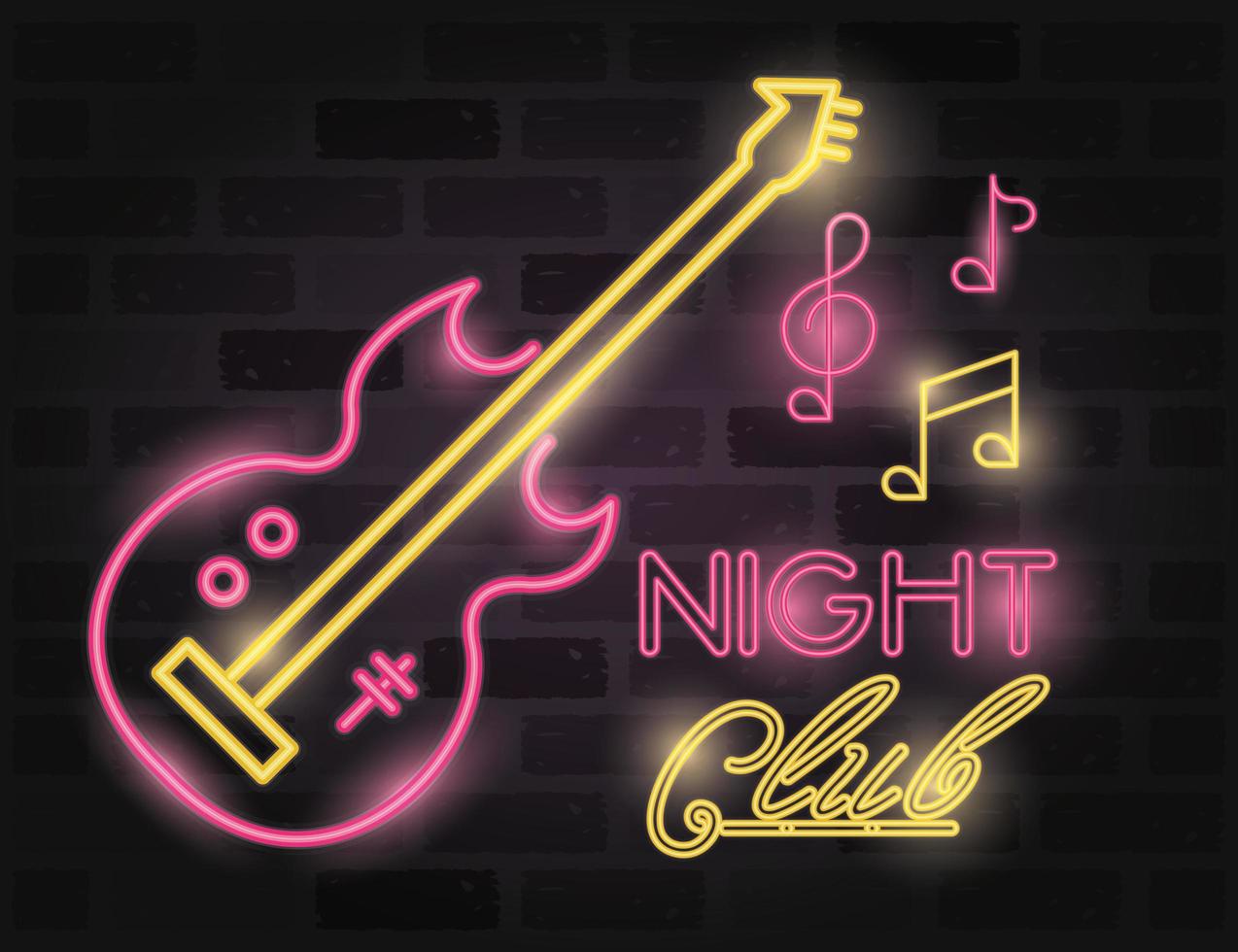 Nachtclub Bar Label Neonlichter vektor