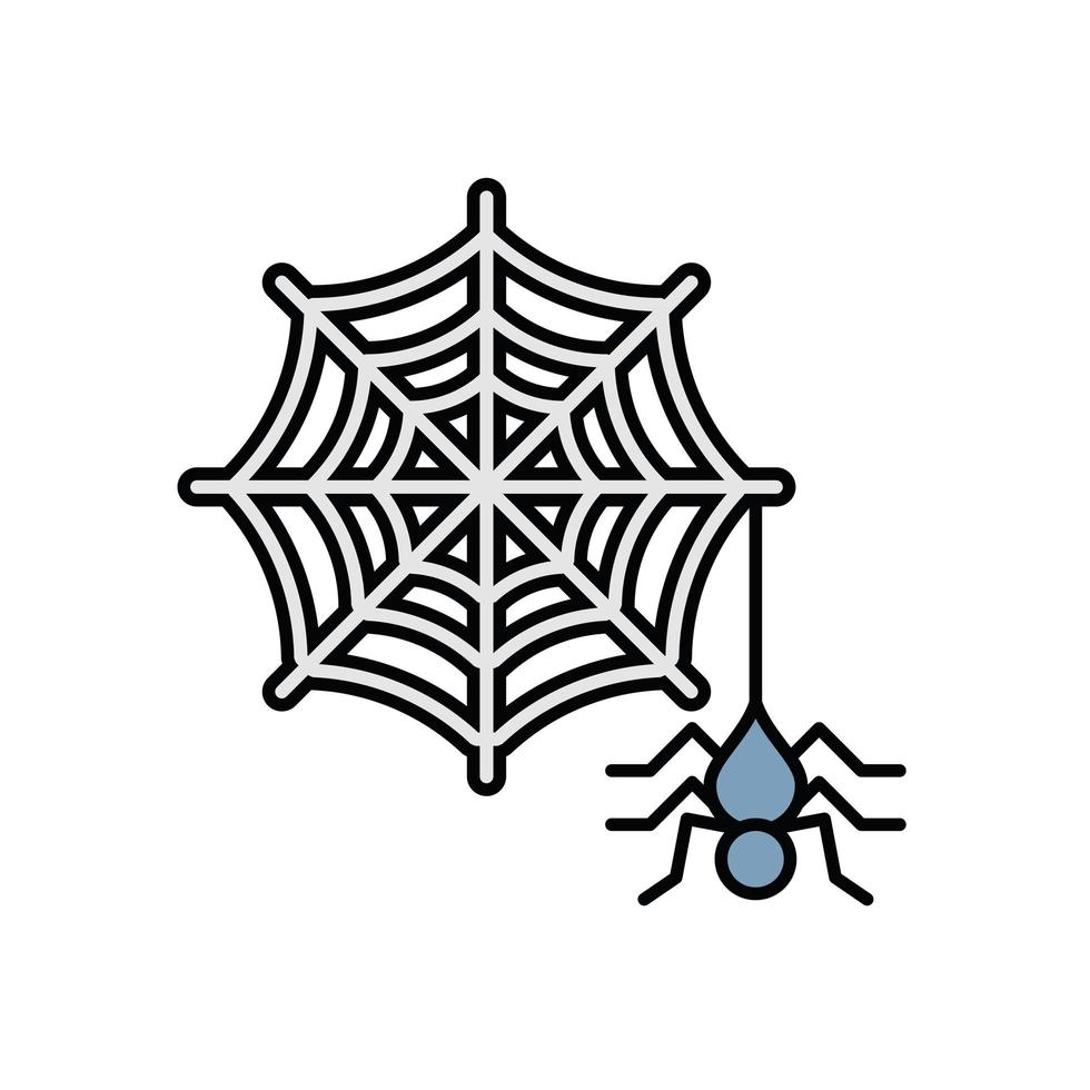 spindelnät halloween linje stilikon vektor