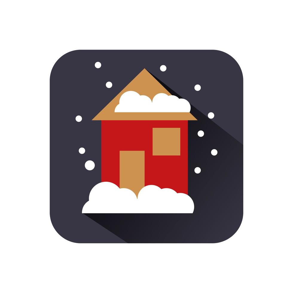 glad god jul hus med vinterstorm vektor