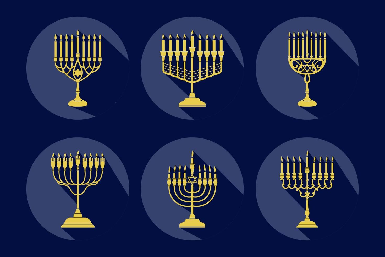 menorah vektorkonst, ikoner, logotyp set vektor