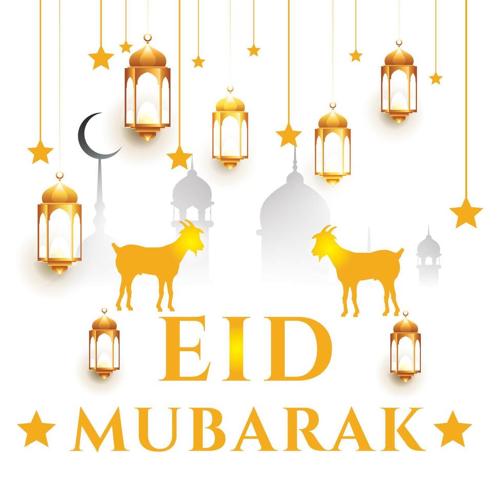 eid al adha und eid al fitr Mubarak Hintergrund Design vektor