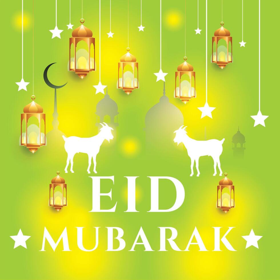 eid al adha und eid al fitr Mubarak Hintergrund Design vektor