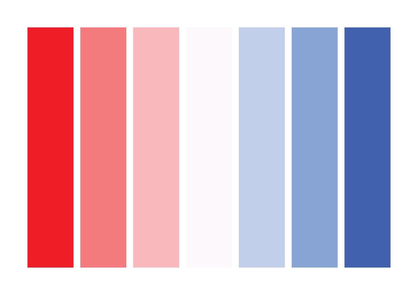 rot und Blau Farbtöne Palette Kombination Vektor Illustration