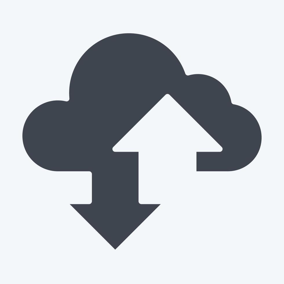ikon molnig. relaterad till social nätverk symbol. glyf stil. enkel design illustration vektor