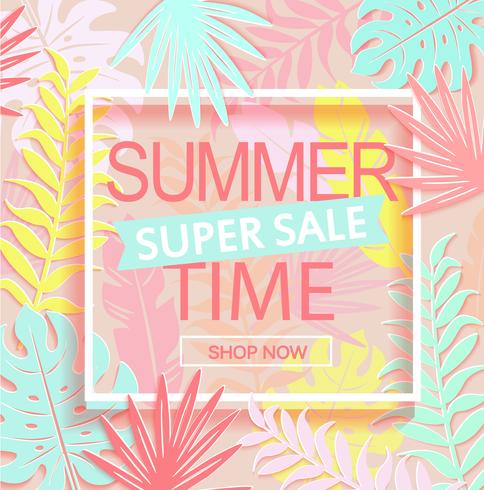 Sommerzeit super Verkauf Banner. vektor