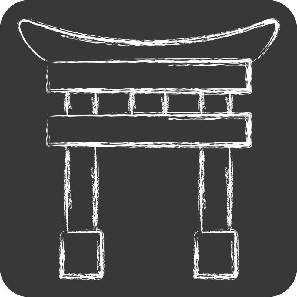 Symbol Tori Tor. verbunden zu Japan Symbol. Kreide Stil. einfach Design Illustration. vektor