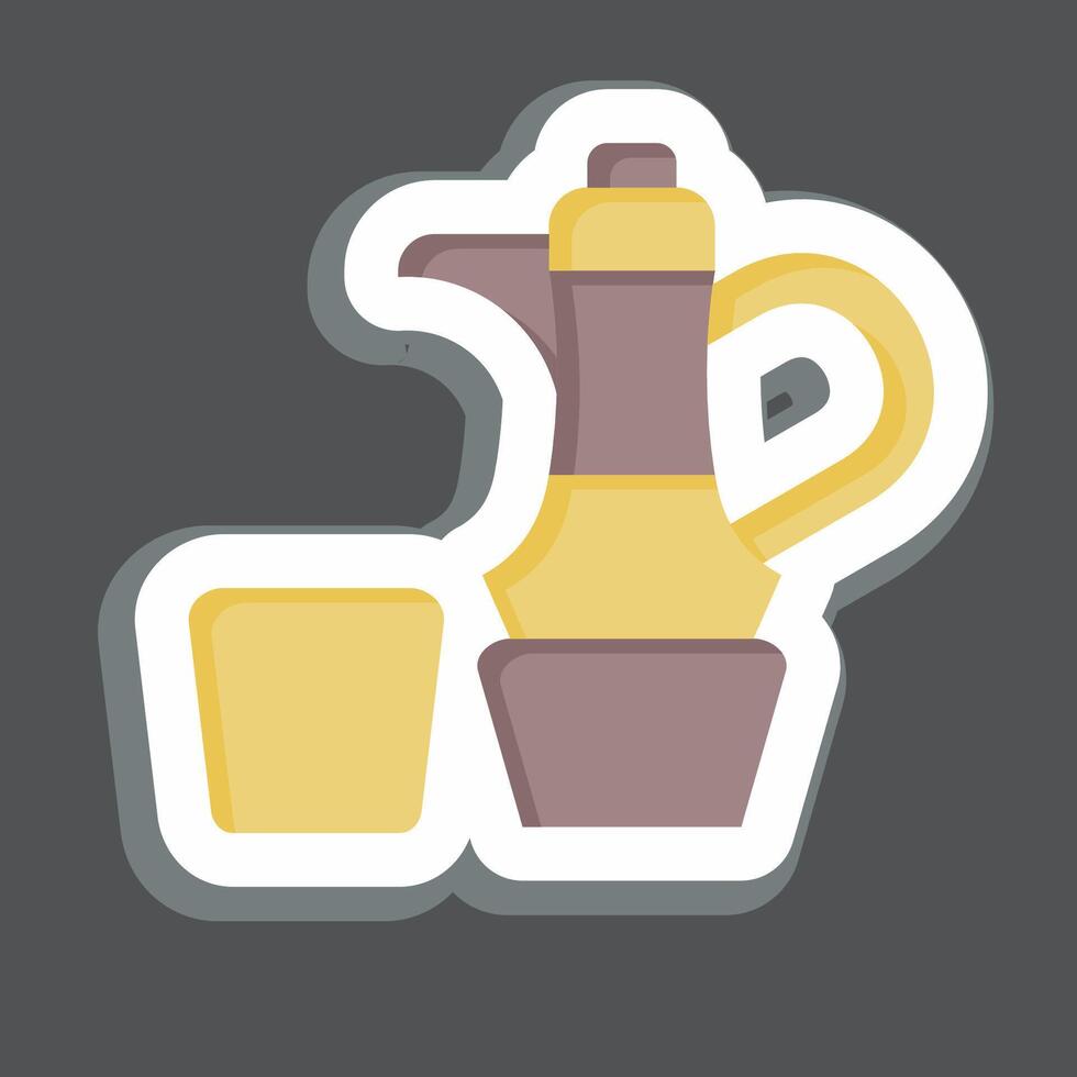 Aufkleber Kaffee. verbunden zu Katar Symbol. einfach Design Illustration. vektor