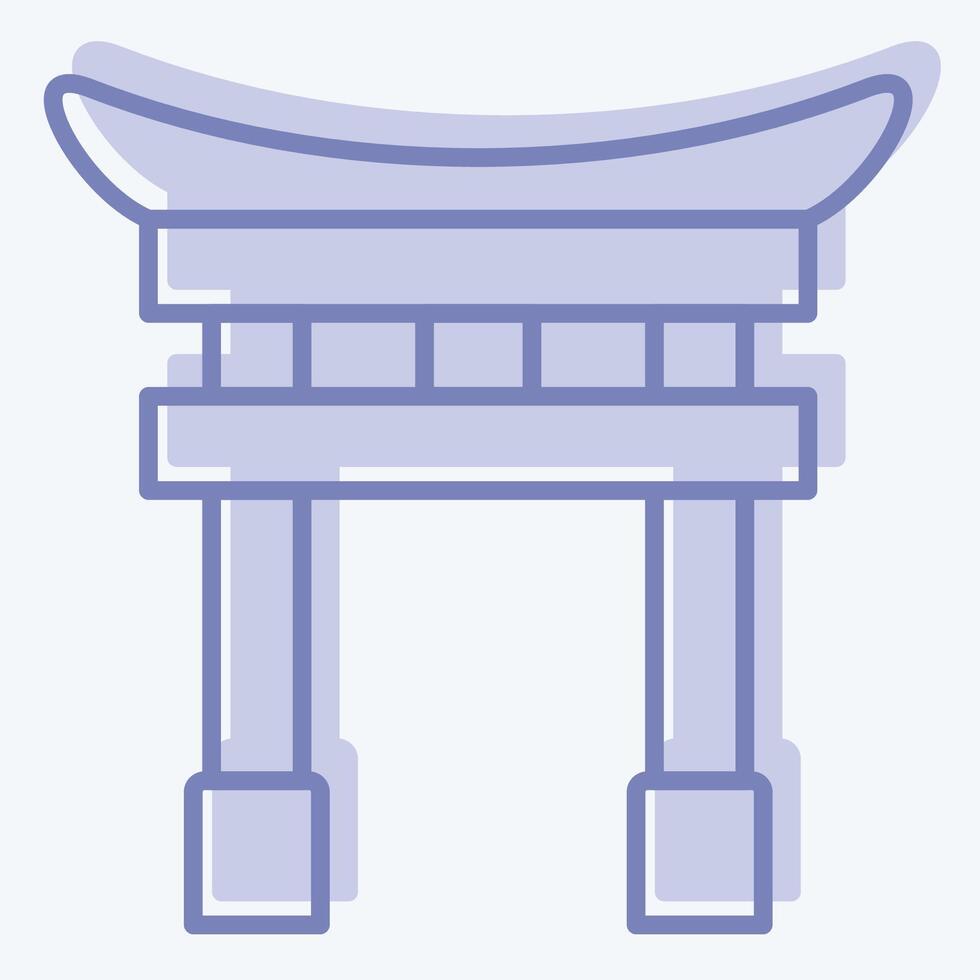 Symbol Tori Tor. verbunden zu Japan Symbol. zwei Ton Stil. einfach Design Illustration. vektor