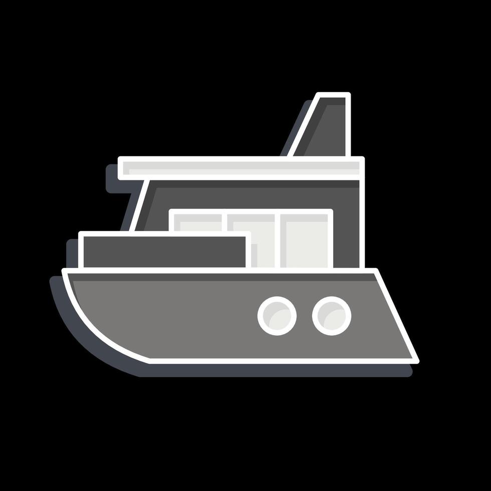 Symbol Yacht. verbunden zu Tauchen Symbol. glänzend Stil. einfach Design Illustration vektor