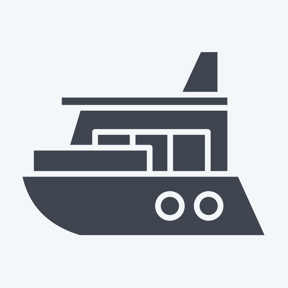 Symbol Yacht. verbunden zu Tauchen Symbol. Glyphe Stil. einfach Design Illustration vektor