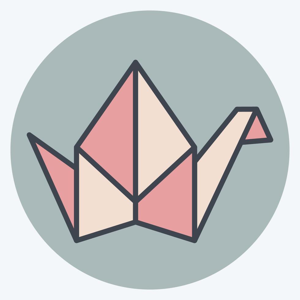 ikon origami. relaterad till japan symbol. Färg para stil. enkel design illustration. vektor
