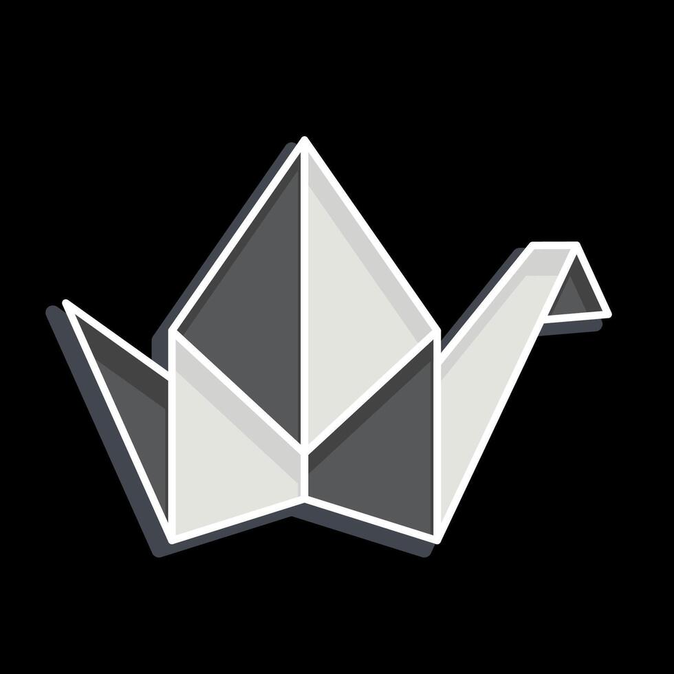 ikon origami. relaterad till japan symbol. glansig stil. enkel design illustration. vektor