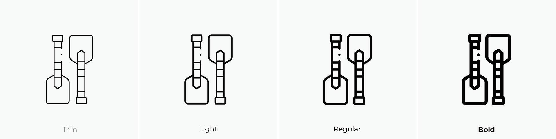 Ruder Symbol. dünn, Licht, regulär und Fett gedruckt Stil Design isoliert auf Weiß Hintergrund vektor