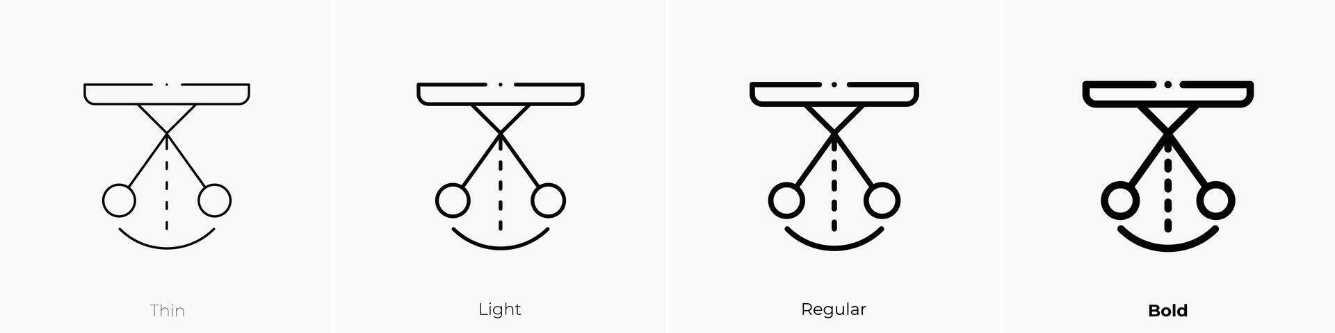 Schwingung Symbol. dünn, Licht, regulär und Fett gedruckt Stil Design isoliert auf Weiß Hintergrund vektor