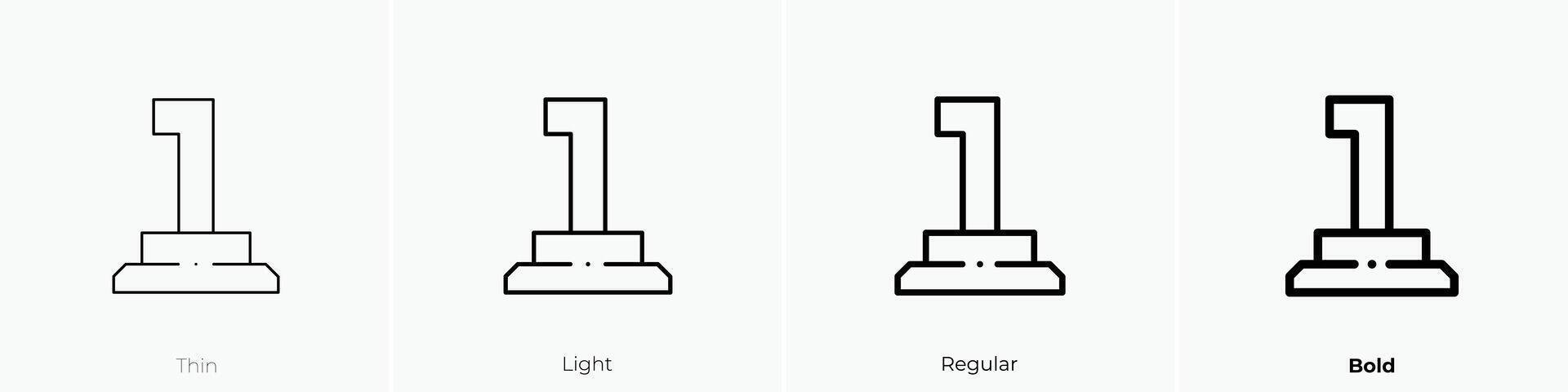 Nummer einer Symbol. dünn, Licht, regulär und Fett gedruckt Stil Design isoliert auf Weiß Hintergrund vektor