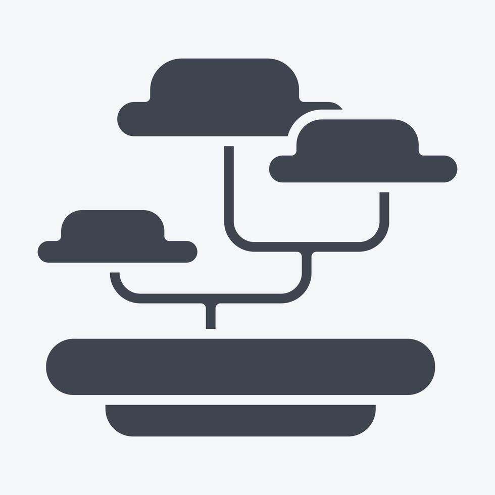 Symbol Bonsai. verbunden zu Japan Symbol. Glyphe Stil. einfach Design Illustration. vektor