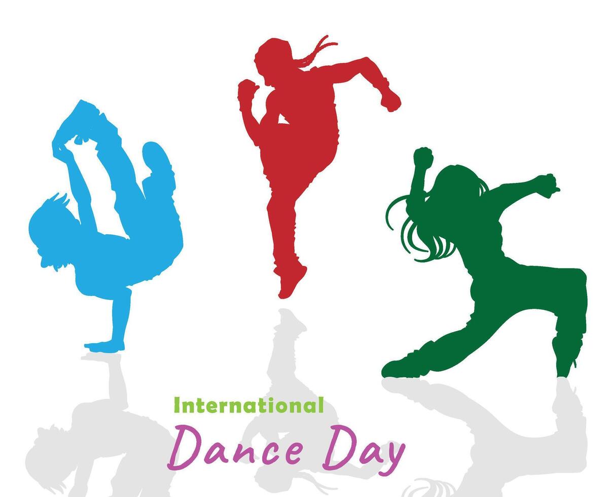 Vektor Illustration von International tanzen Tag Gruß